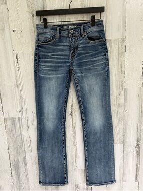 BKE Men’s Size 28X30 Aiden Bootleg Washed Blue Denim Jeans 5 Pocket